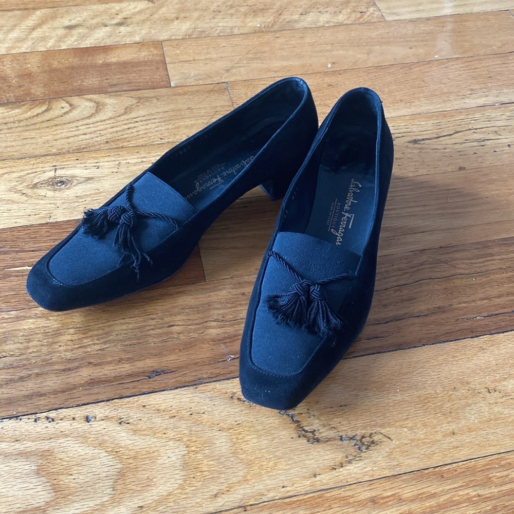 Vintage Ferragamo suede dress shoe
